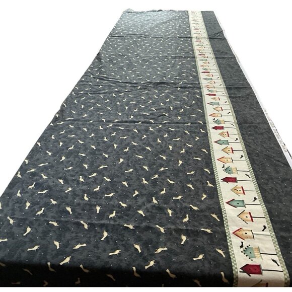 Debbie Mumm "Mumms The Word" Birdhouse Border Cotton Fabric 2.30 Yards x 42" W - Picture 2 of 10